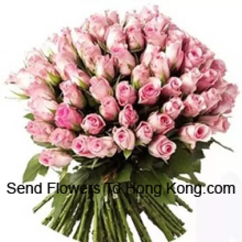 Bunch Of 75 Pink Roses With Seasonal Fillers
