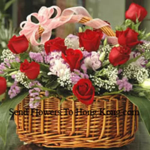 Basket Of 24 Red Roses
