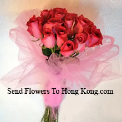 Hand Tied Bunch Of 12 Red Roses